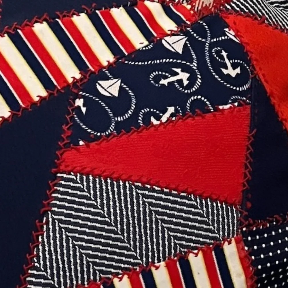 Handmade patchwork decorative Americana/Nautical theme throw pillow- NEW